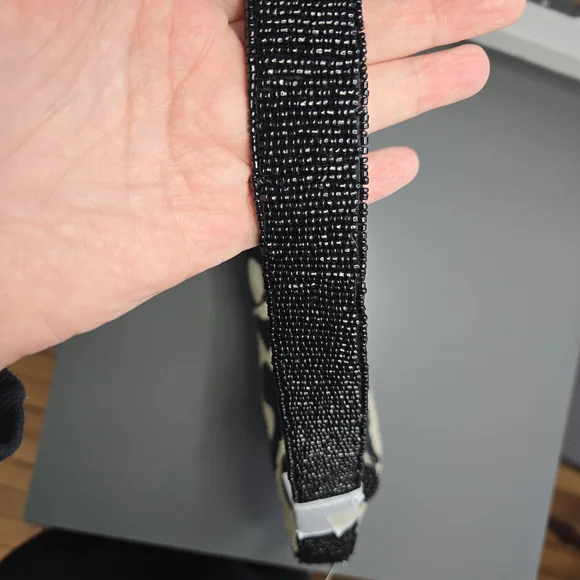 Anthropologie Black and Cream Beaded Shoulder Bag - Picture 7 of 10